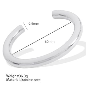 1 piece simple series classic solid color stainless steel  gold plated women bangles h5